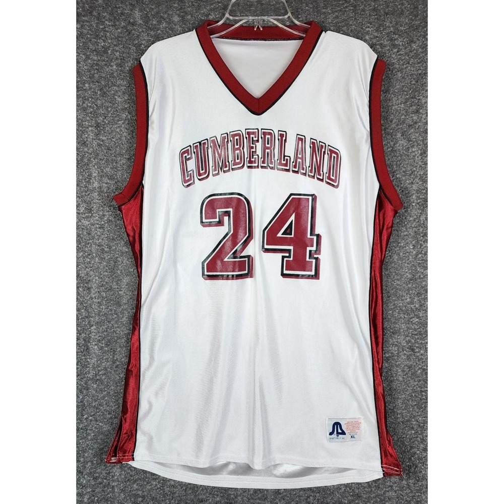 Sports Belle Basketball Jersey Mens XL White Red Cumberland University 90s USA